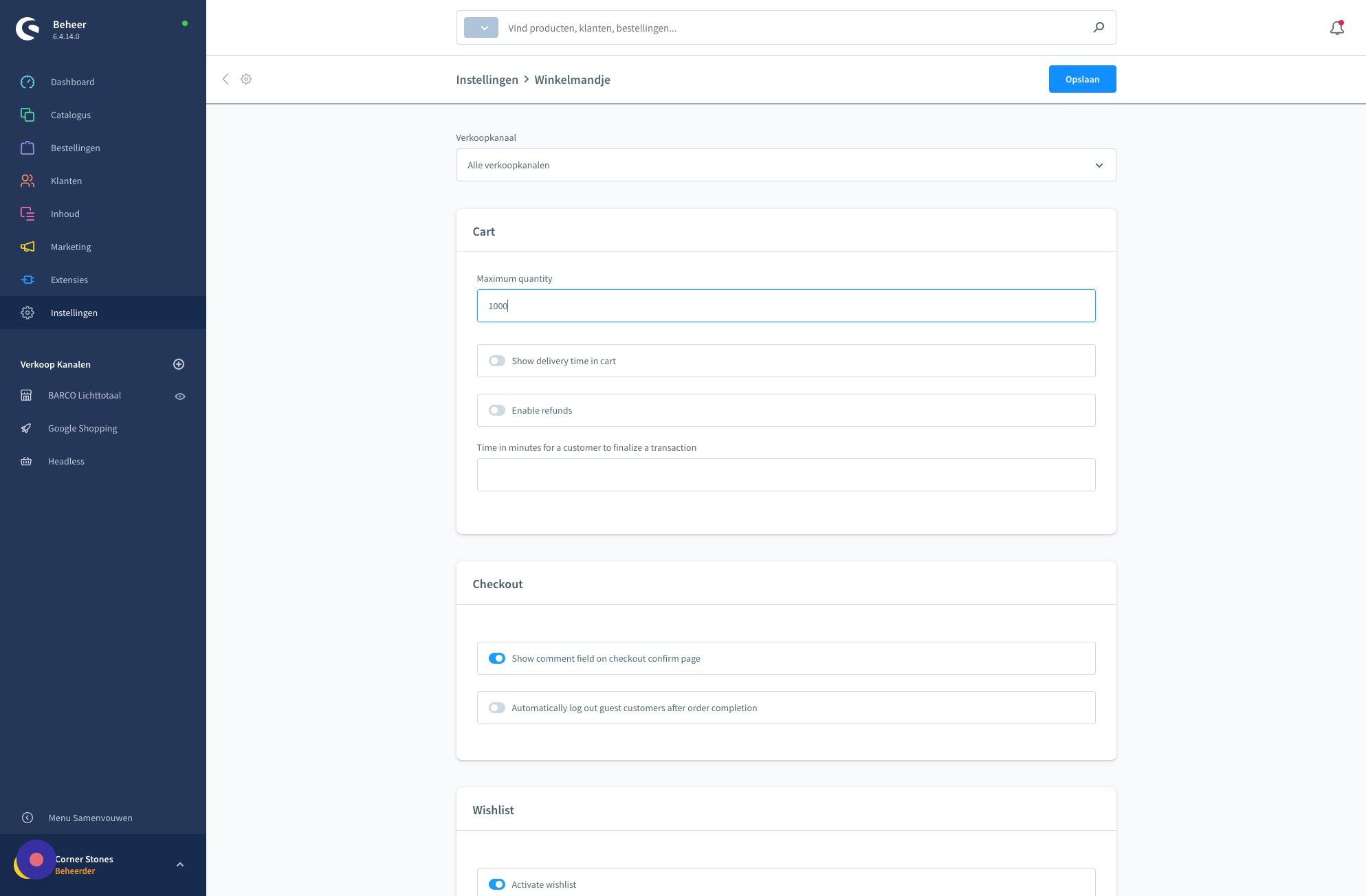 Screenshot of: Klik "Opslaan"