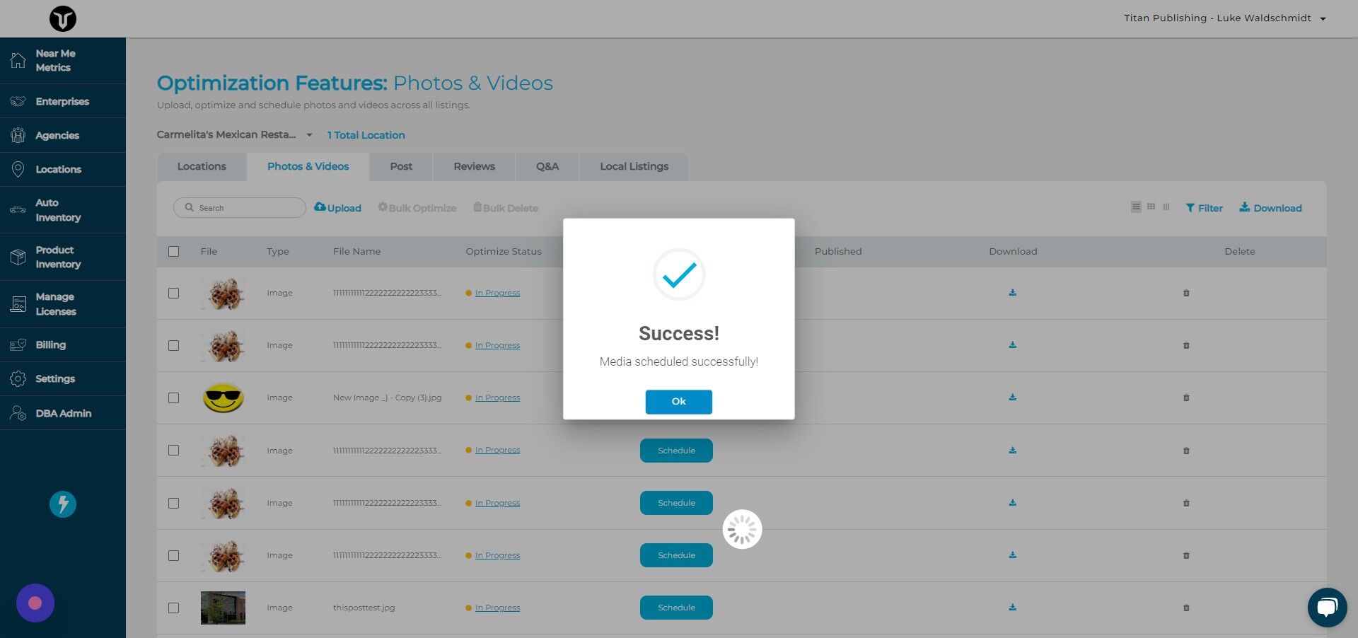 Screenshot of: Click "Ok"