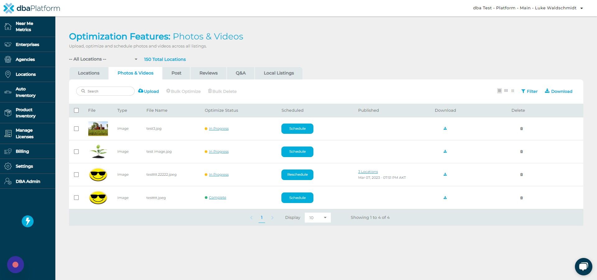 Screenshot of: Click "Upload"