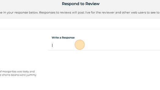 Screenshot of: Click the "Write a Response" field.