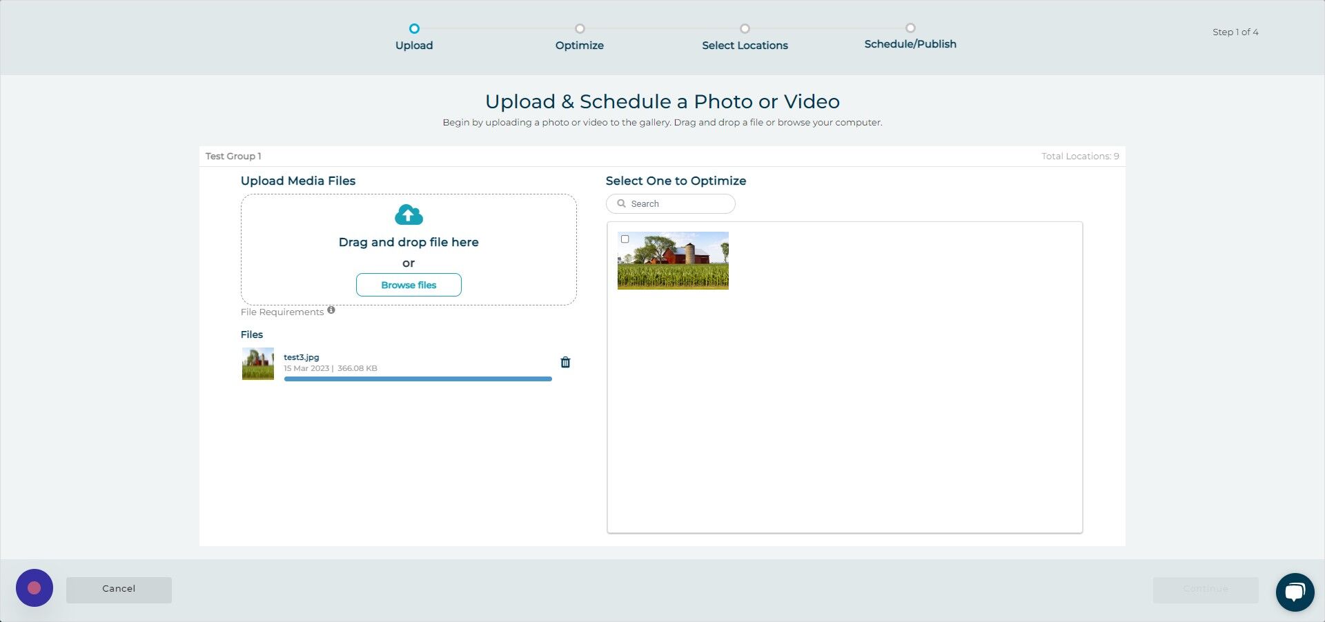 Screenshot of: Click "Cancel"