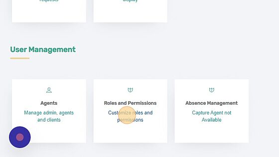 Screenshot of: Click Roles and Permissions