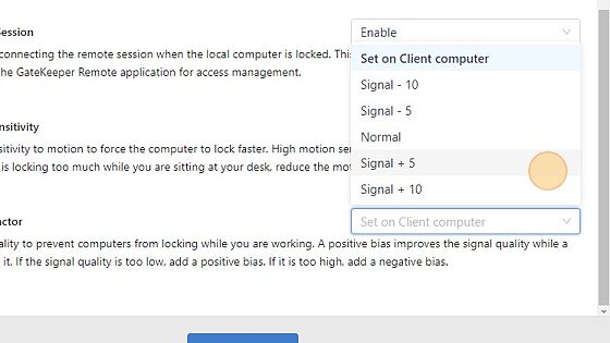 Screenshot of: Scroll down until you see the "Signal Quality Bias Factor" setting, and select a setting from the dropdown menu. 