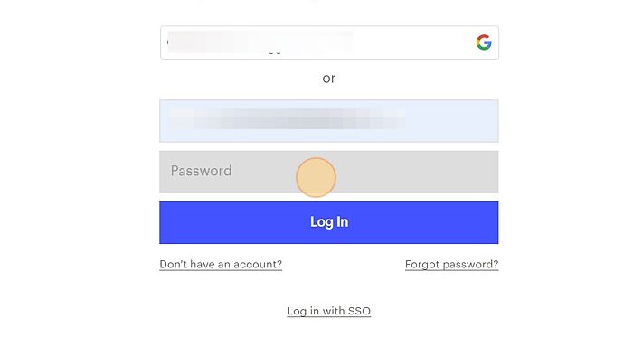 Screenshot of: Enter valid password.