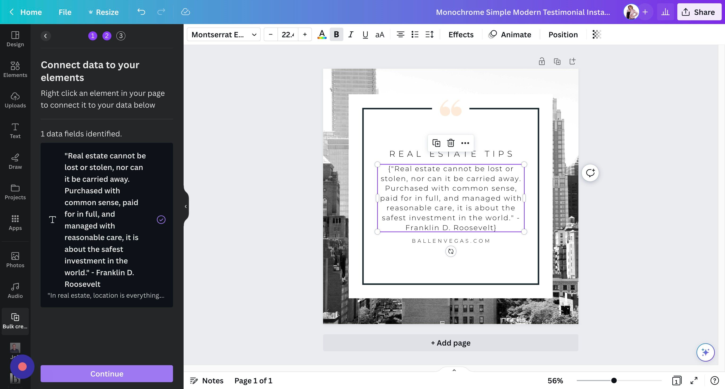 Screenshot of: Click "Continue"