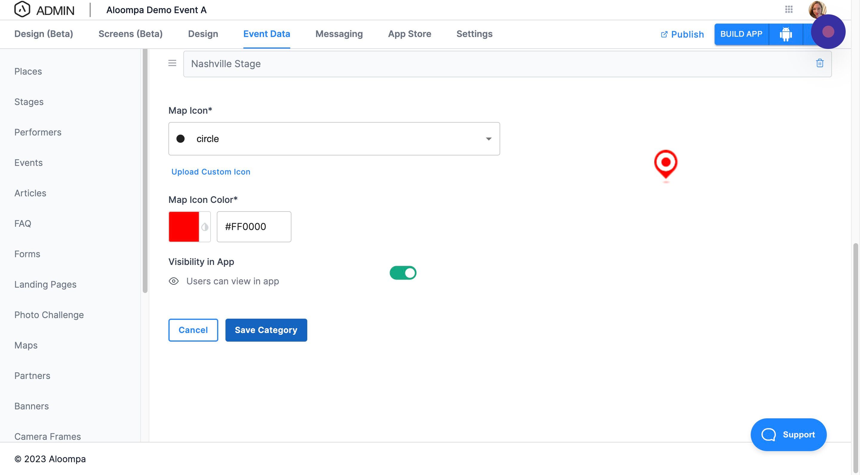 Screenshot of: Click "Save Category"