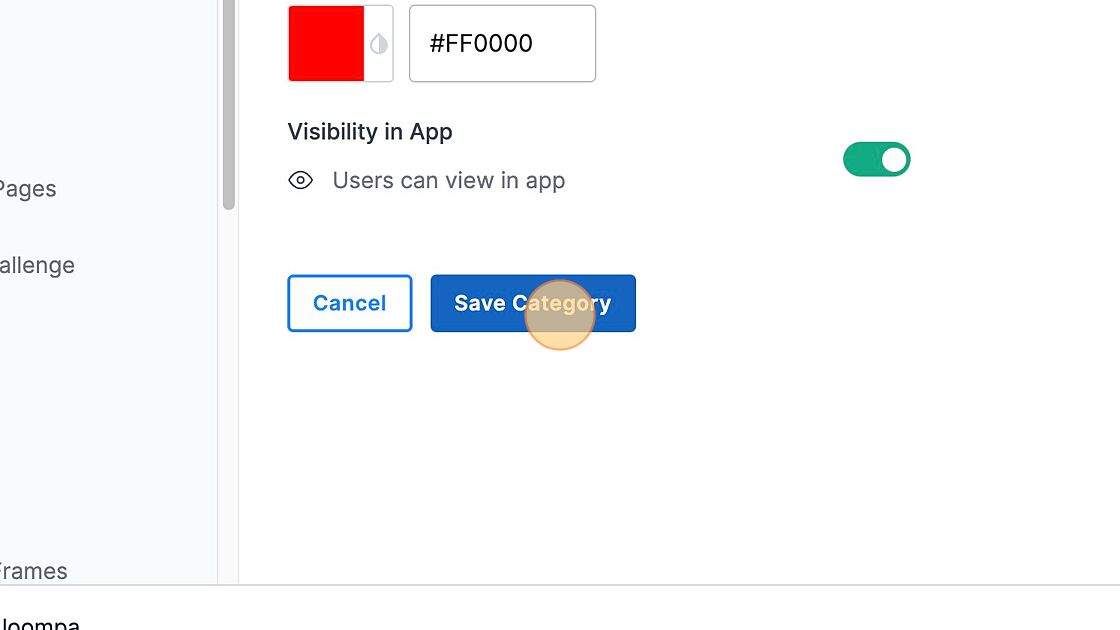 Screenshot of: Click "Save Category"