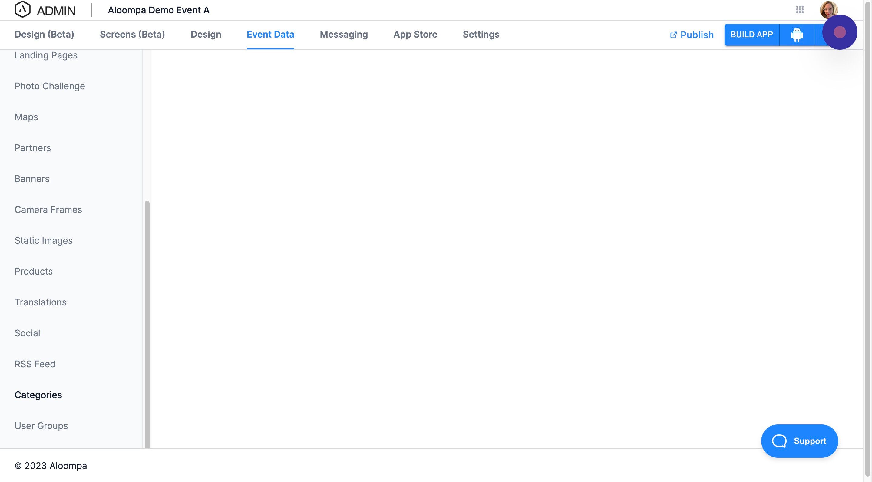 Screenshot of: Click "Categories"