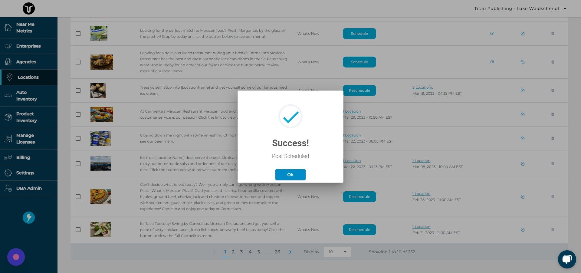 Screenshot of: Click "Ok"