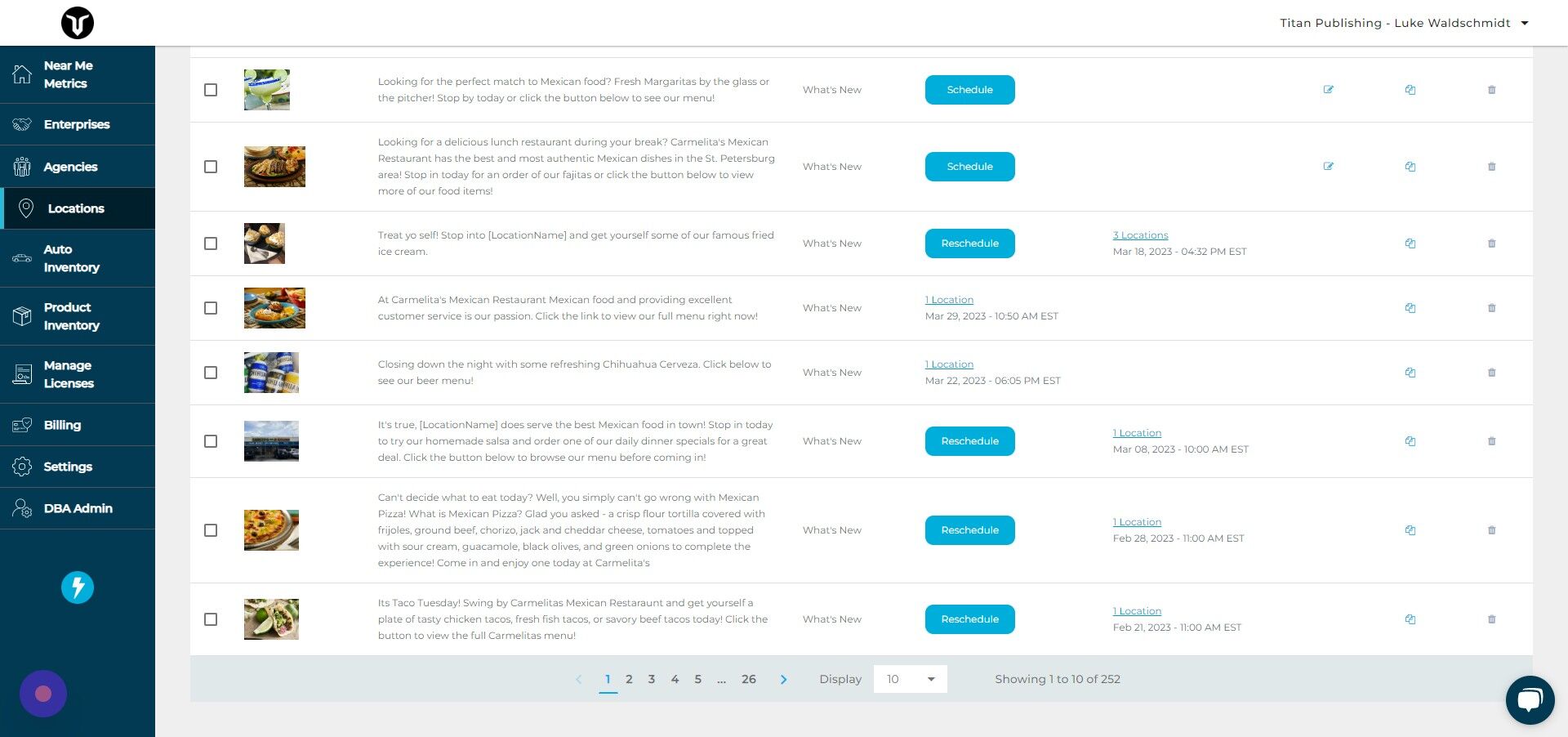Screenshot of: Click "Reschedule"
