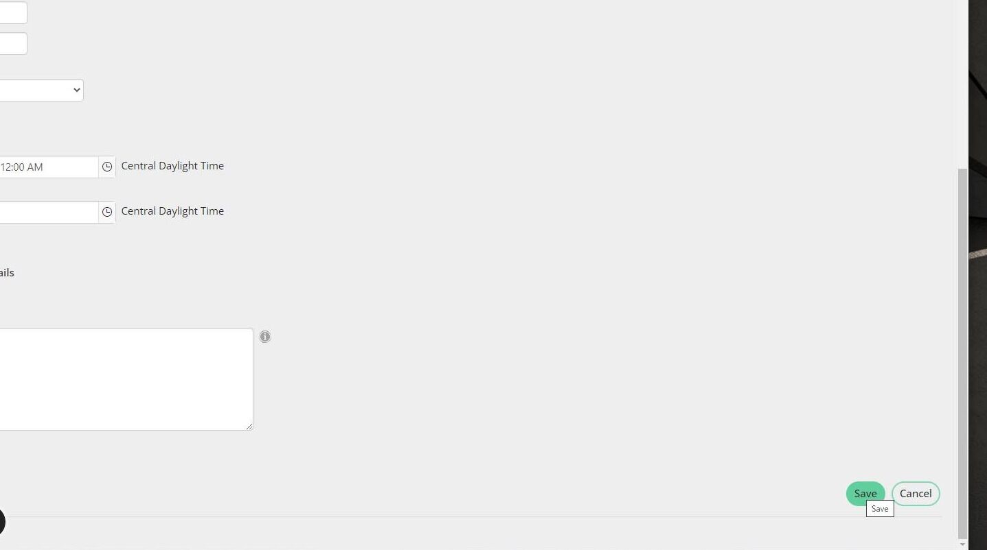 Screenshot of: Click "Save"