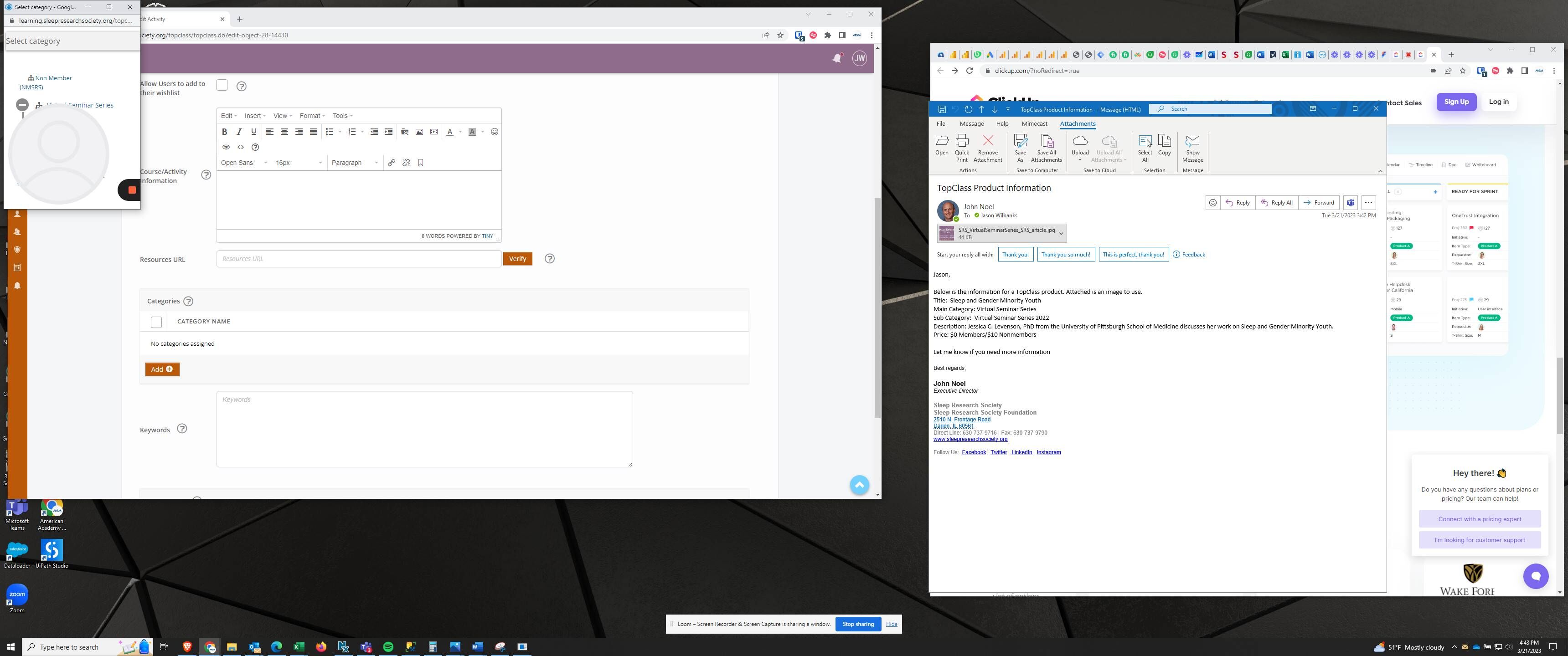 Screenshot of: Select appropriate category for it to appear in catalog