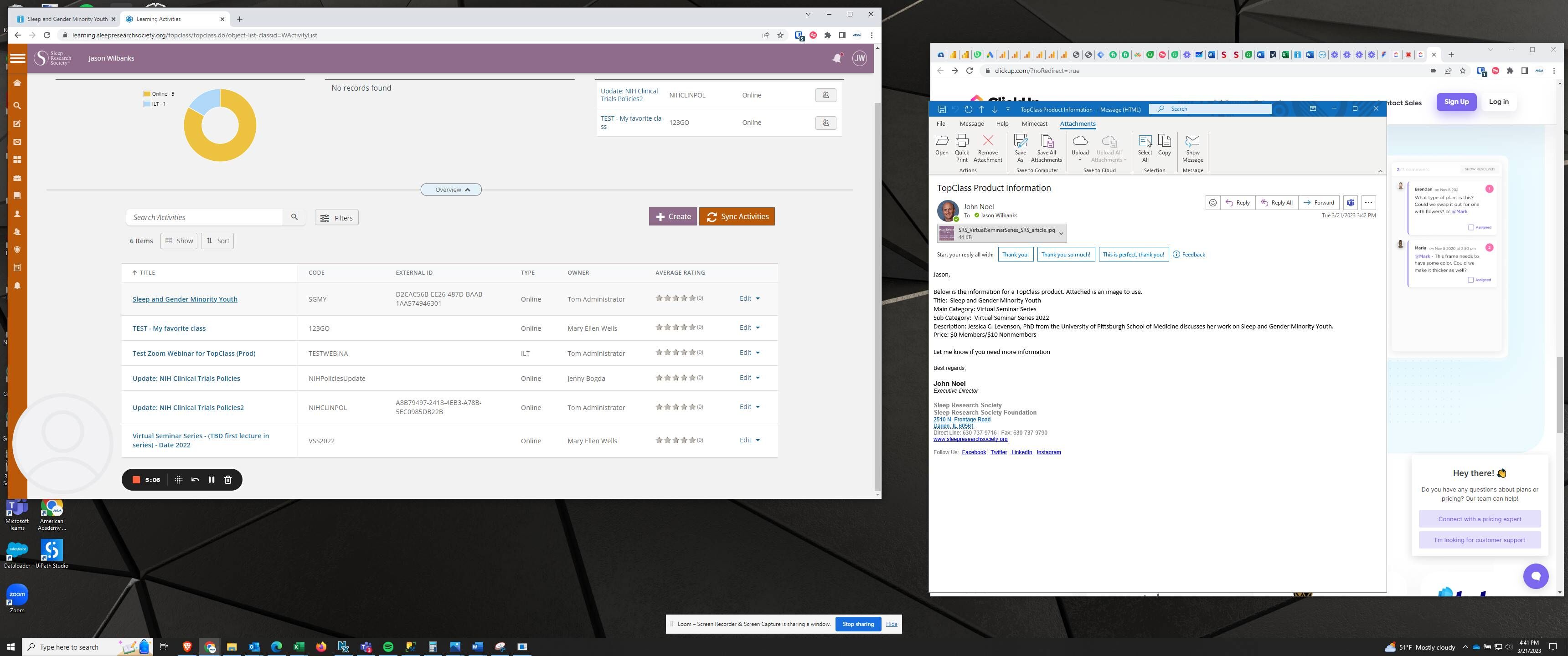 Screenshot of: Click newly created activity