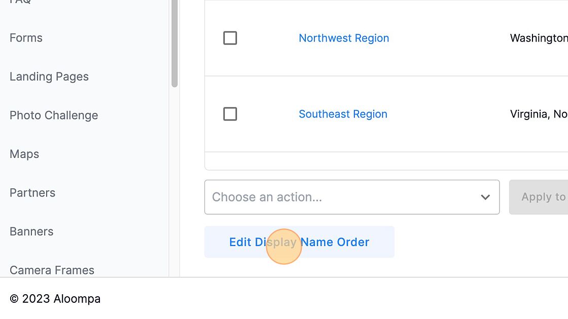 Screenshot of: Click "Edit Display Name Order"