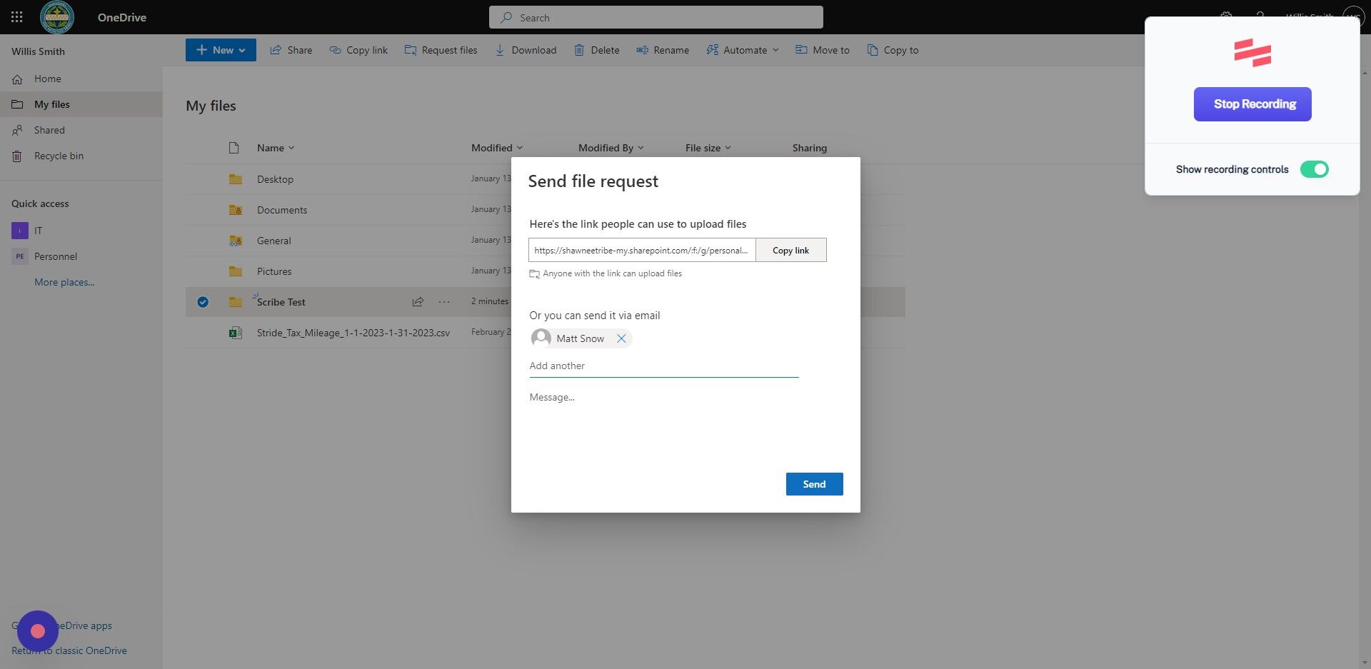 Screenshot of: Click