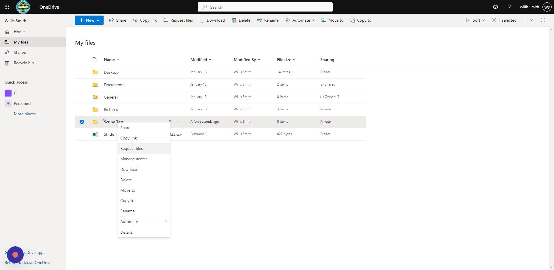 Screenshot of: Right Click and