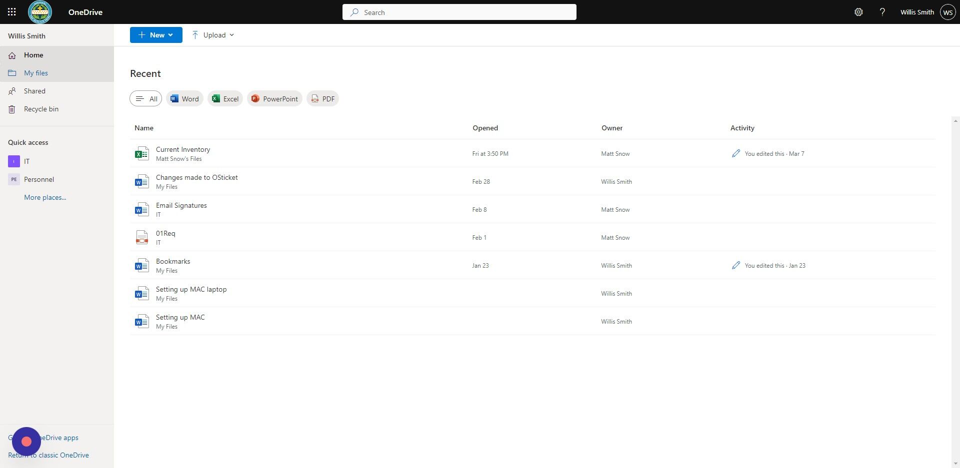 Screenshot of: Click