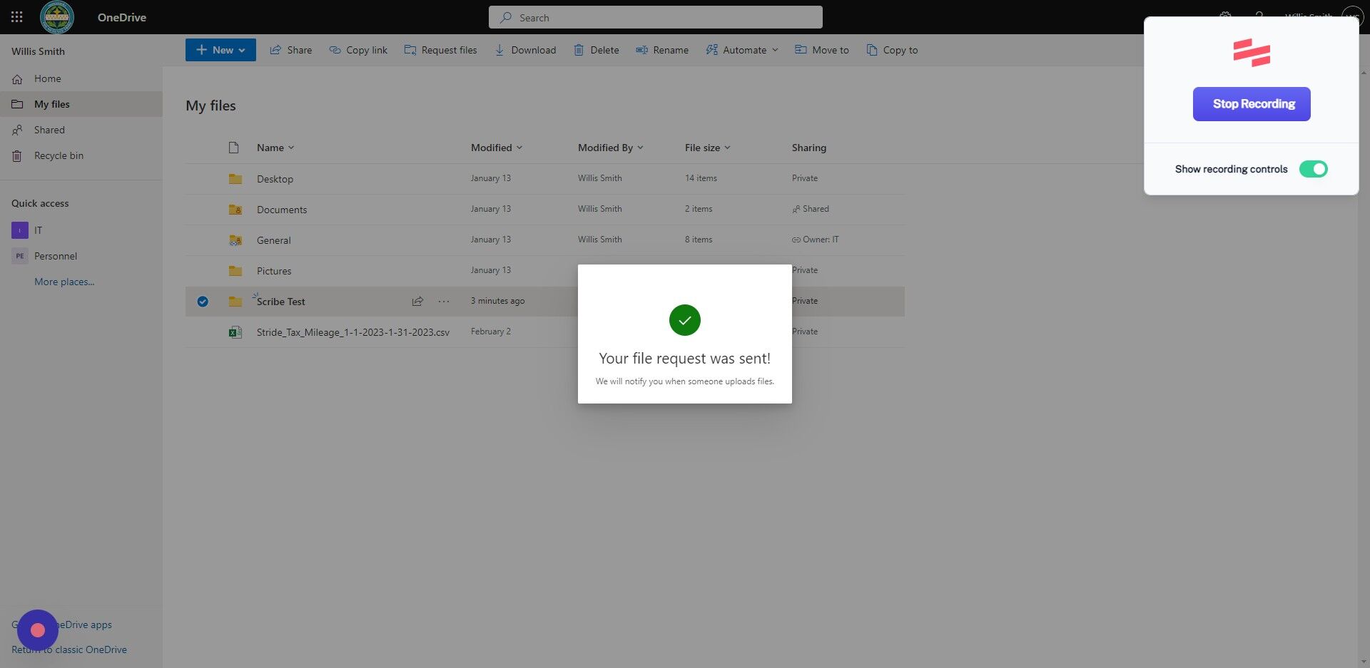 Screenshot of: Click here.