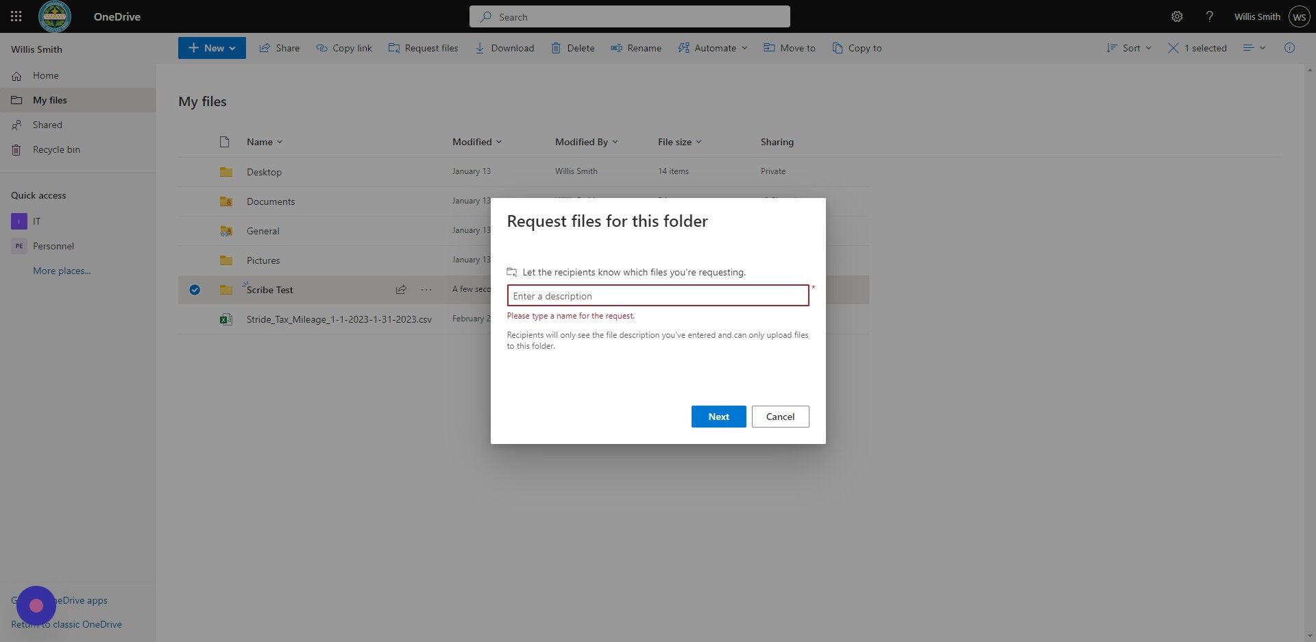 Screenshot of: Click the