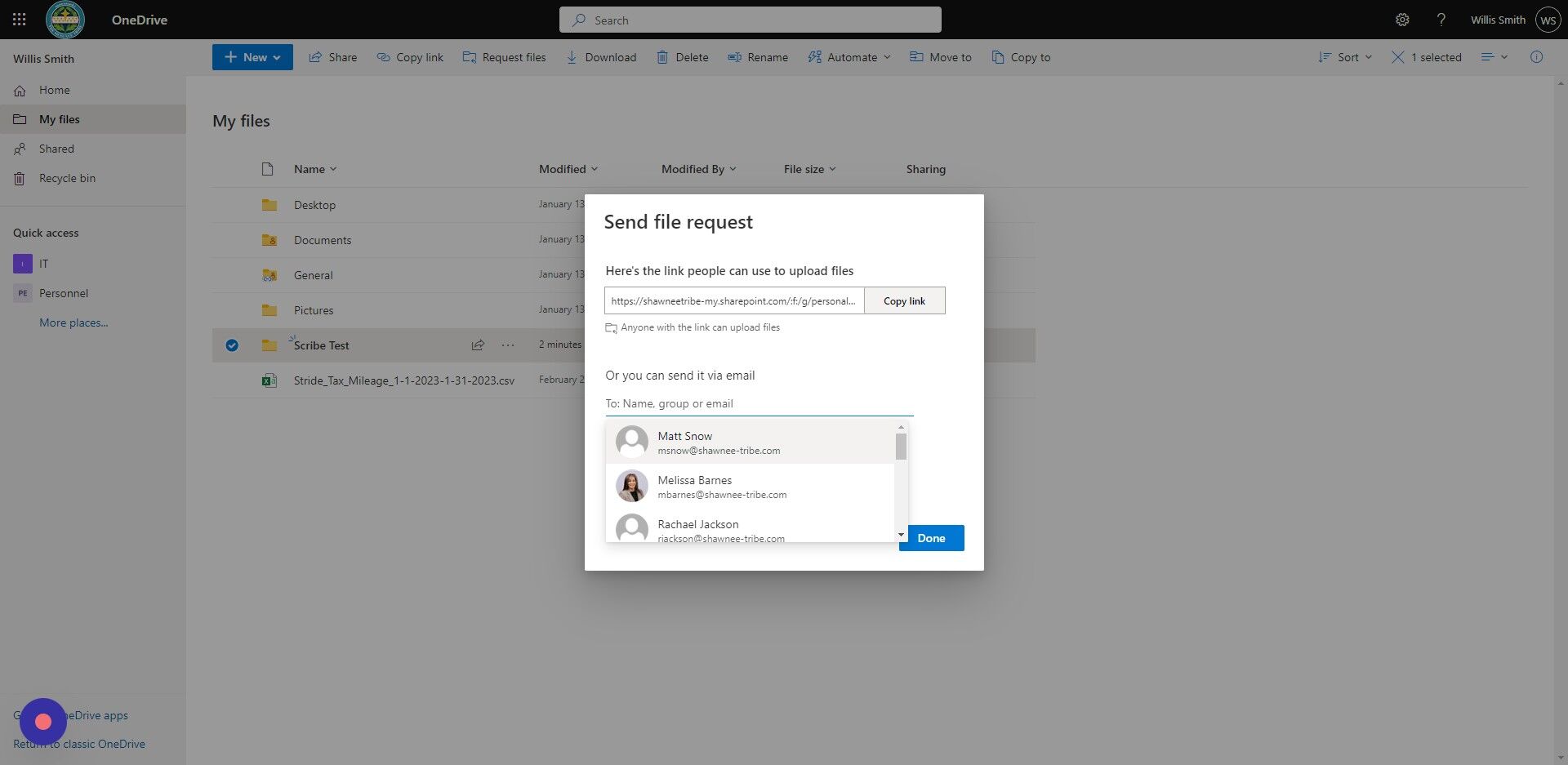 Screenshot of: Click here.