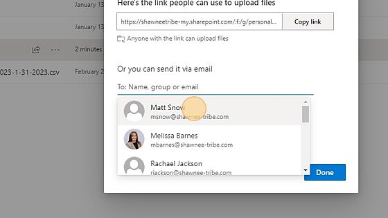 Screenshot of: Click here.