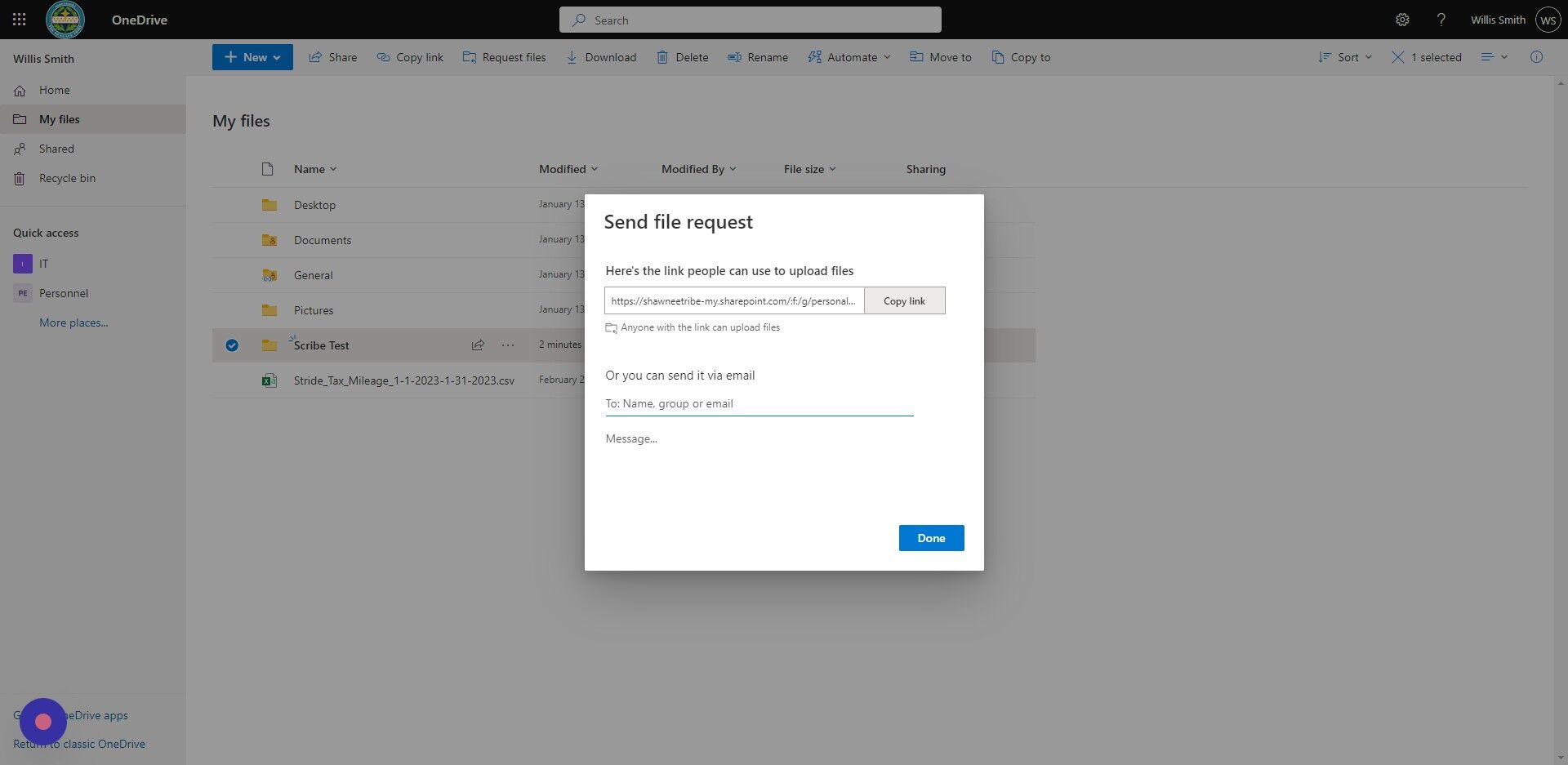 Screenshot of: Click