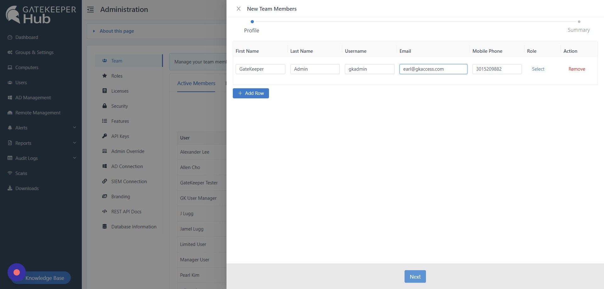 Screenshot of: At the bottom of the side panel, Click the "Next" button.