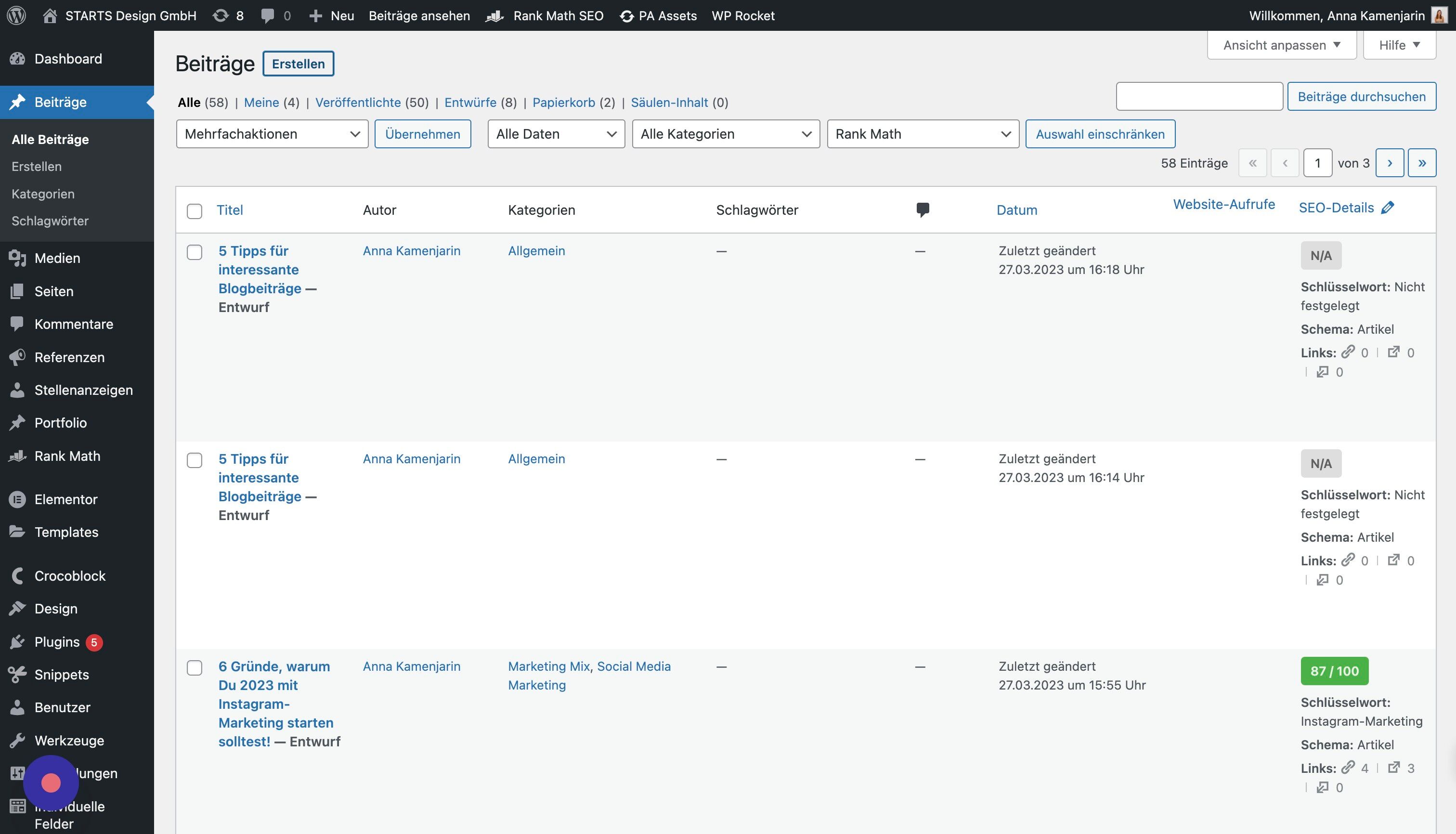Screenshot of: Klicke auf "Erstellen".