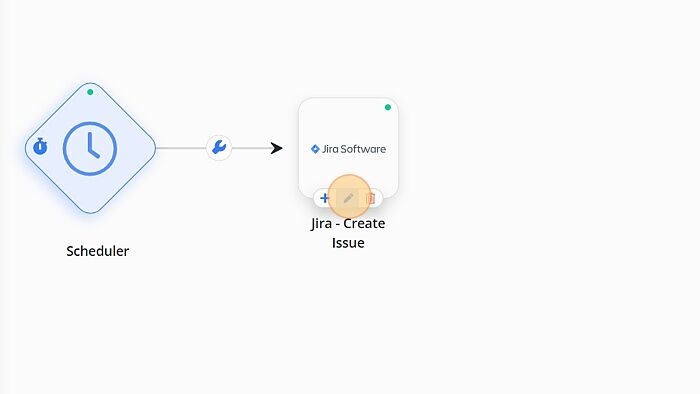 Screenshot of: Click on 'Jira- Create Issue' node.