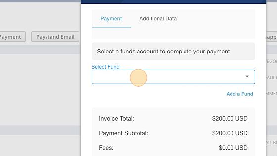 Screenshot of: Select the fund you want to use for this payment.