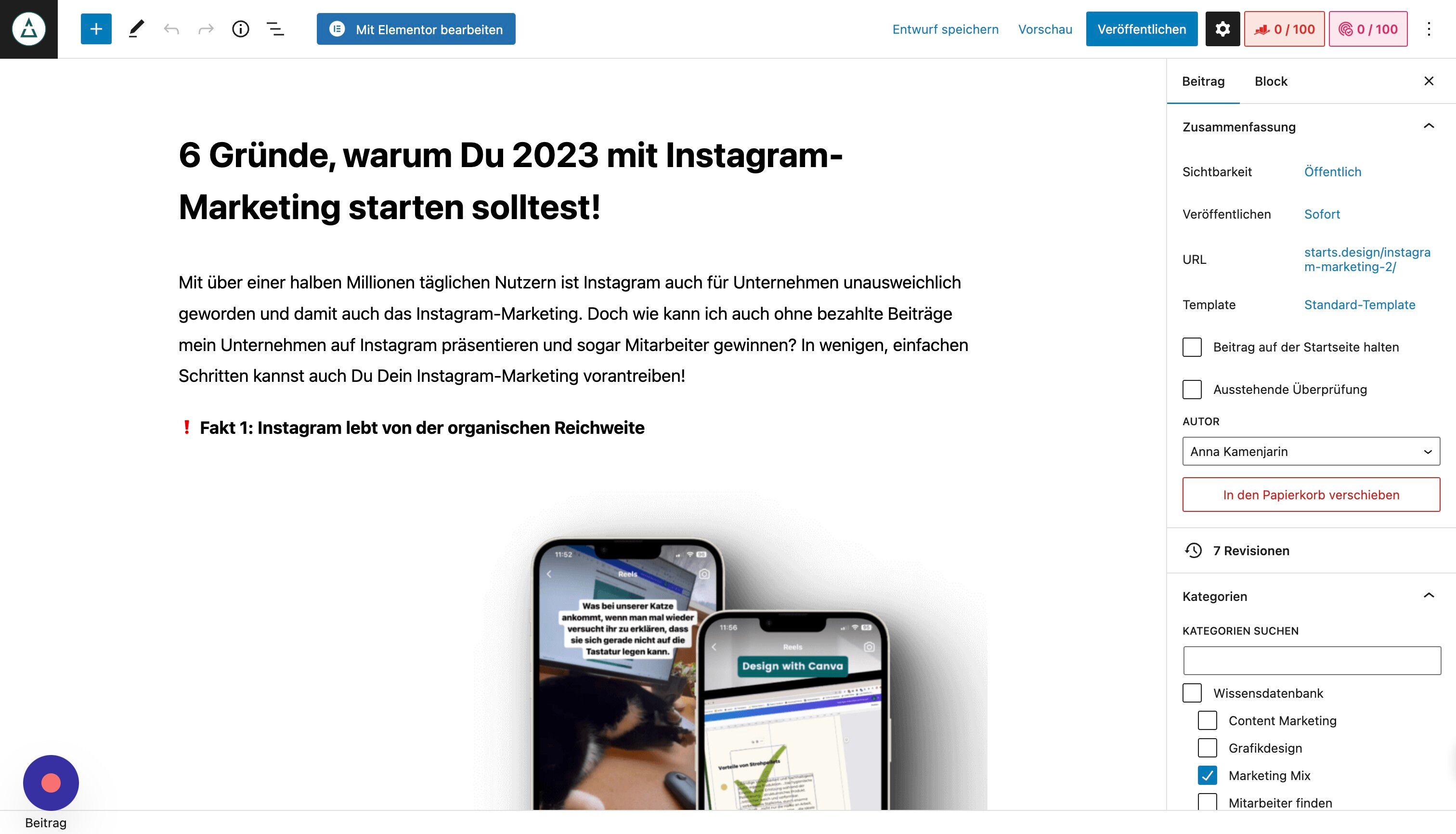 Screenshot of: Klicke auf das kleine Rädchen.