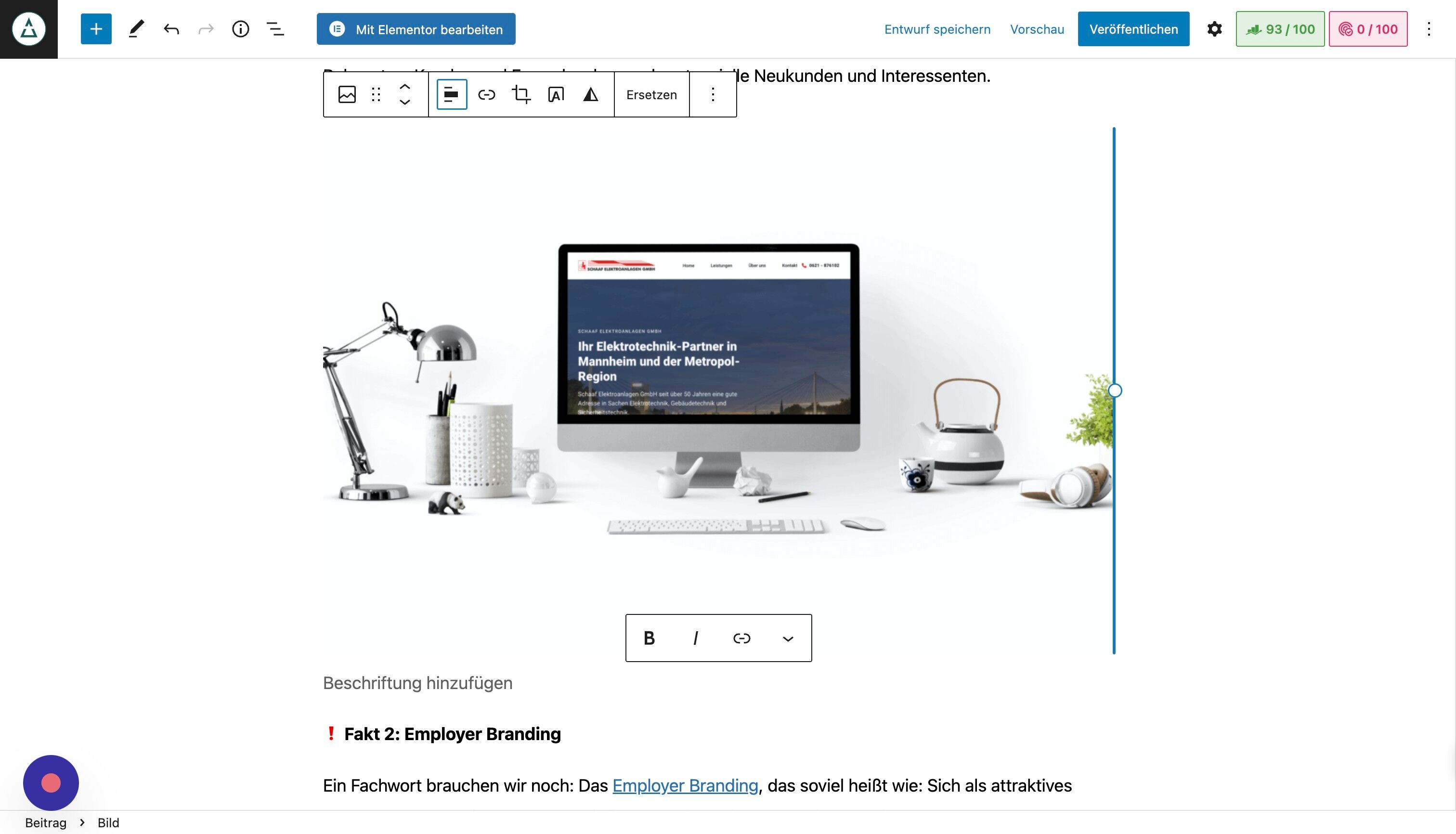 Screenshot of: Du kannst nun das Bild auf die benötigte Größe anpassen.