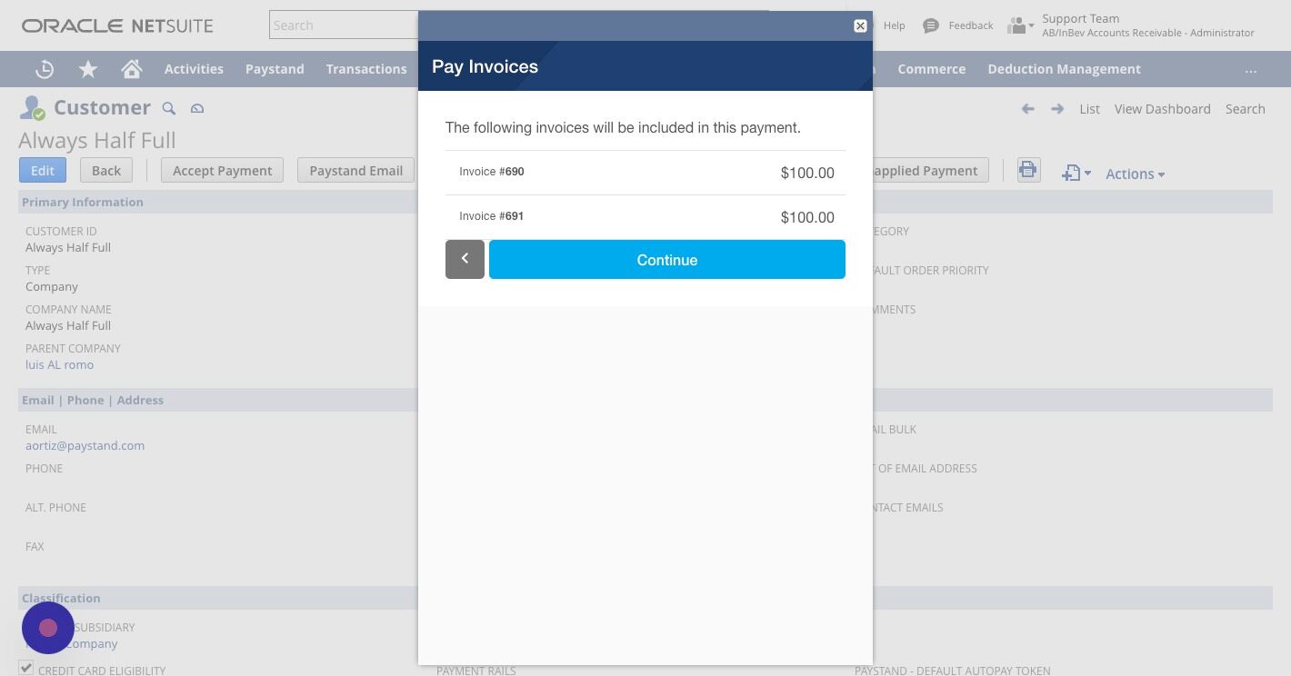 Screenshot of: Click "Continue"