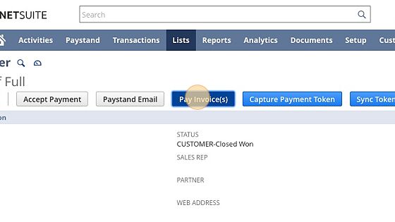 Screenshot of: Click this button Pay Invoice(s).
