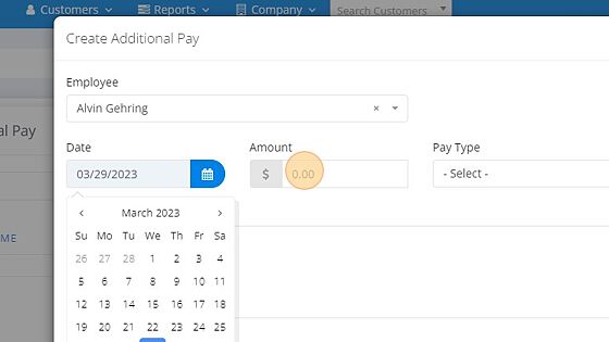 Screenshot of: Enter the amount you wish to pay/be paid