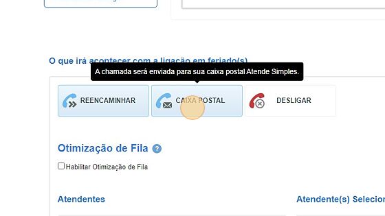 Screenshot of: Click "CAIXA POSTAL"