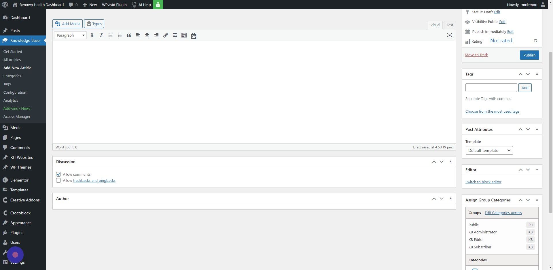Screenshot of: Click the "Add New Tag" field.