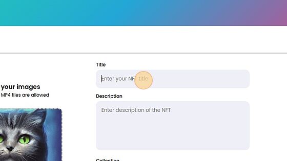 Screenshot of: Click the "Enter your NFT title" field.
