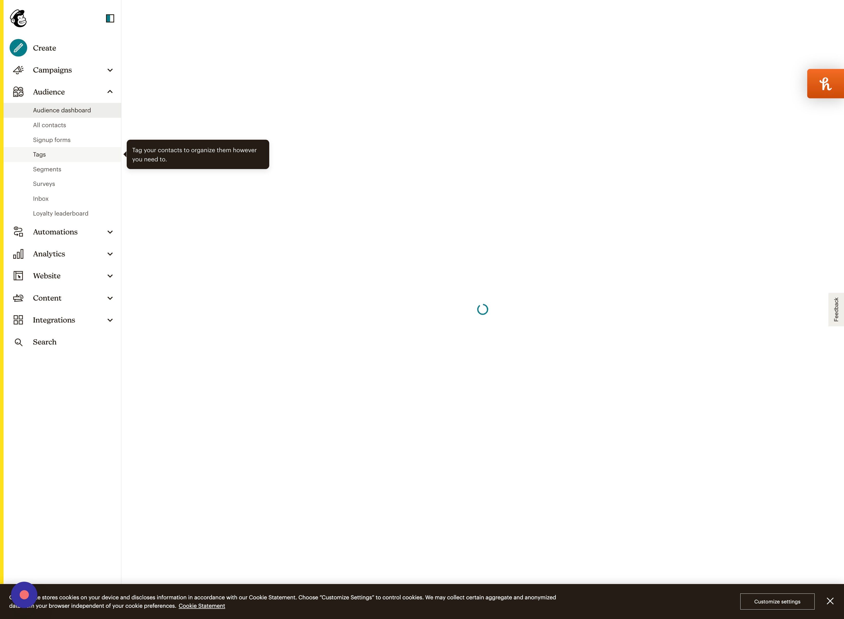 Screenshot of: Click "Tags"
