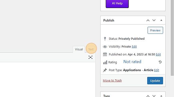 Screenshot of: Click "Text"