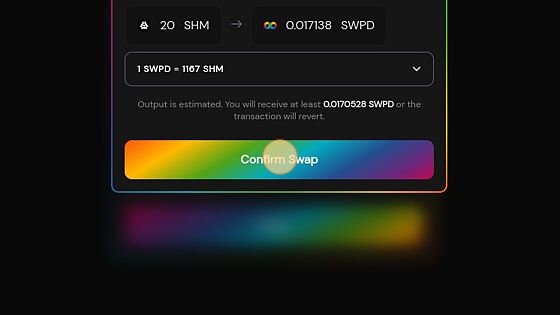 Screenshot of: Click "Confirm Swap"