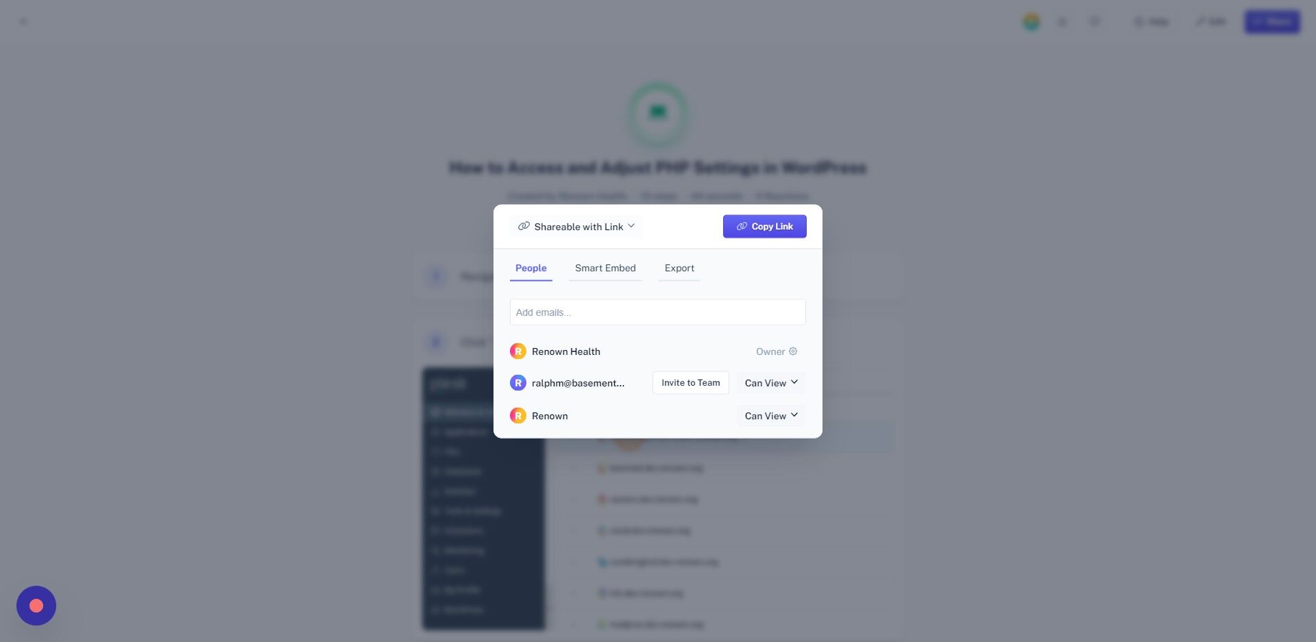 Screenshot of: Click "Export"