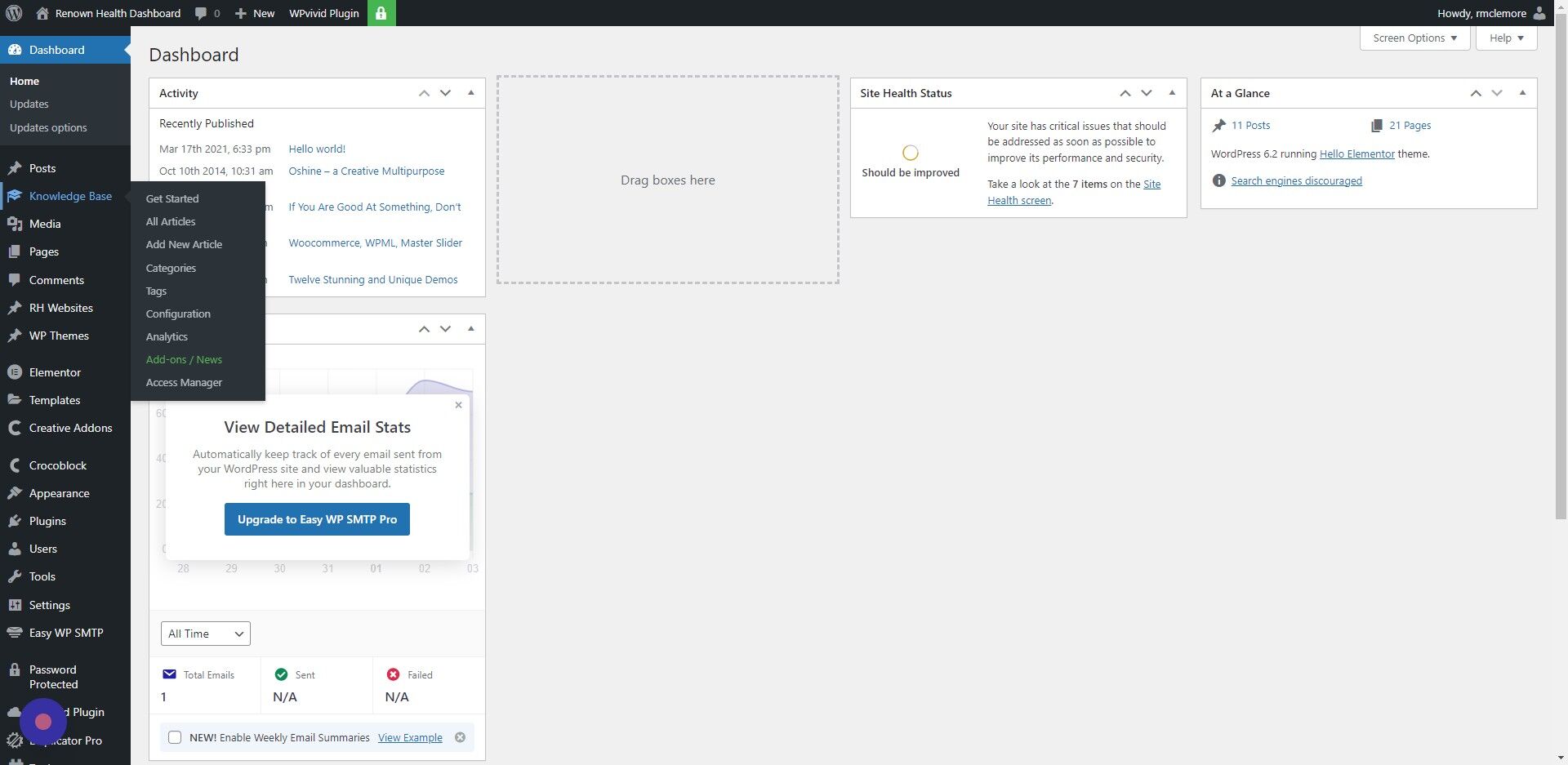Screenshot of: Click "Knowledge Base"