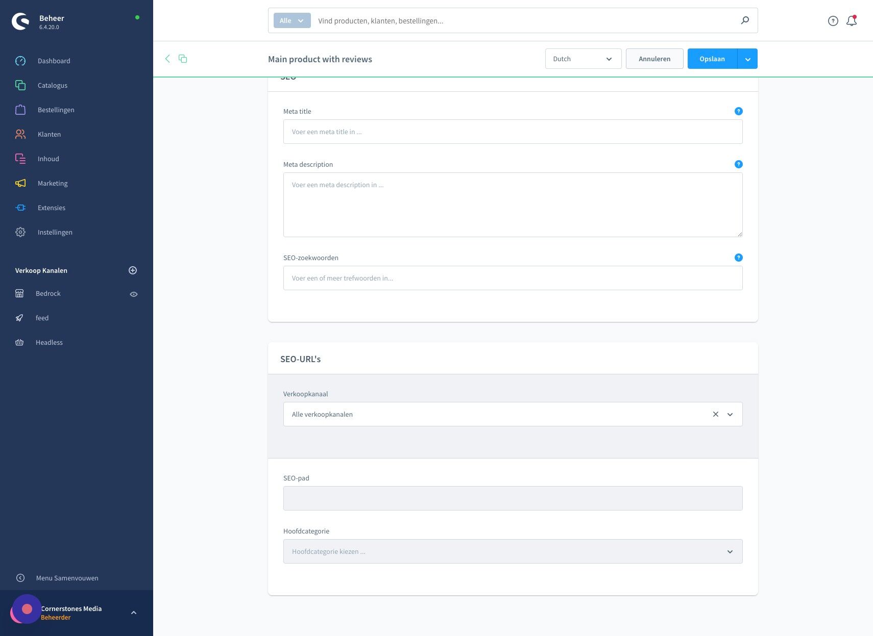 Screenshot of: Klik "Alle verkoopkanalen"