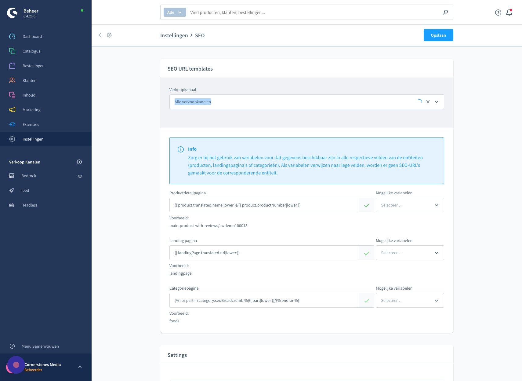 Screenshot of: Klik "Alle verkoopkanalen"