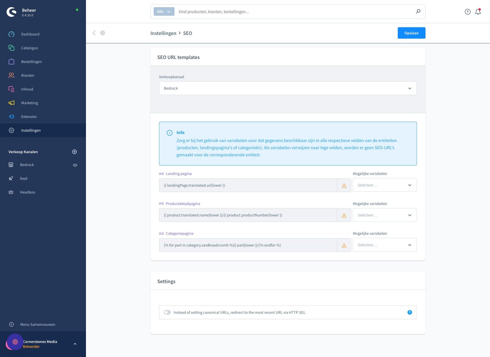 Screenshot of: Klik "Opslaan"