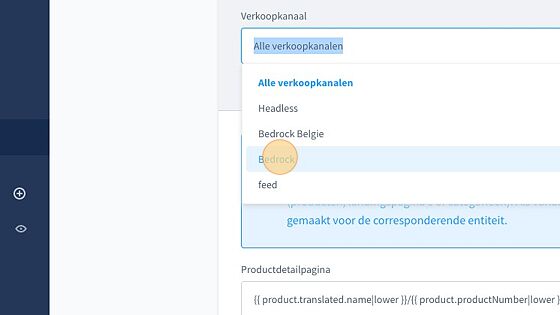 Screenshot of: Selecteer gewenst shop (saleskanaal)