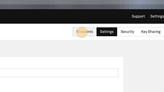 Screenshot of: Click "Endpoints"