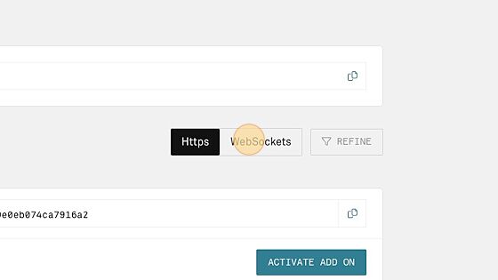 Screenshot of: Click "WebSockets"