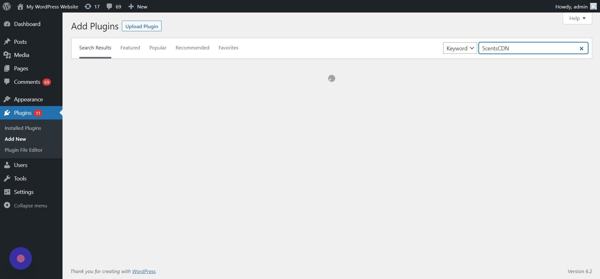 Screenshot of: In search filed, Type 